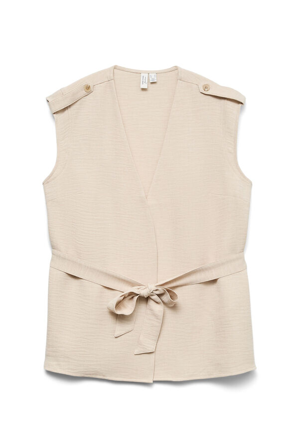 Vero Moda Top sem mangas decote cruzado Tostado