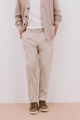 Cortefiel Pantalón chino confort tapered fit Beige