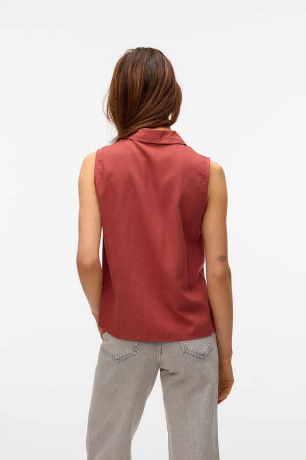 Vero Moda Top fluído com gola em bico Vermelho
