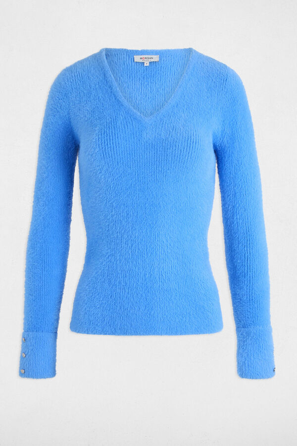 Morgan Camisola de malha de manga malha Azul