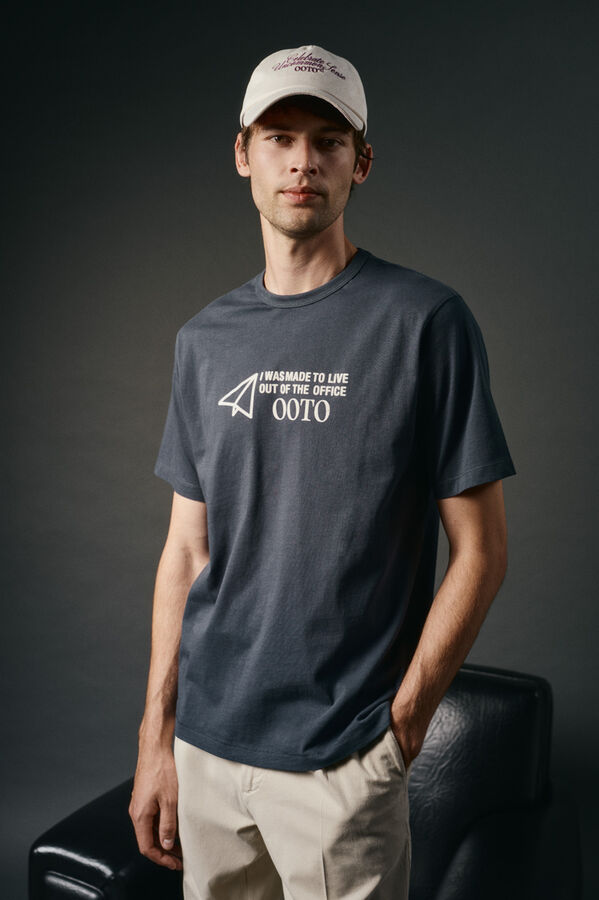 OOTO Washed graphic tee Navy