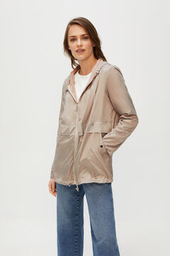 Cortefiel Reversible velvet parka Stone