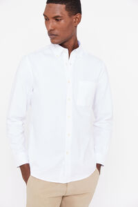 Cortefiel Plain easy-iron Oxford shirt White