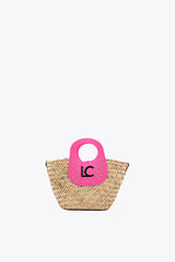 Lola Casademunt Capazo pequeño con tachuelas Fucsia