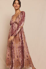 Cortefiel Vestido estampado frunces Multicolor