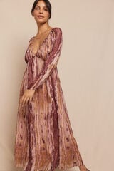 Cortefiel Vestido estampado frunces Multicolor