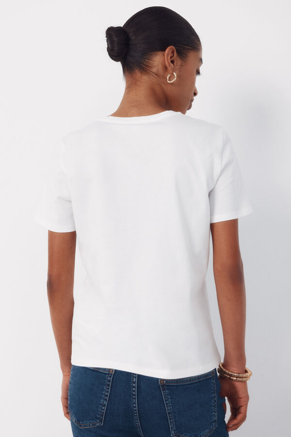 Cortefiel Printed t-shirt White