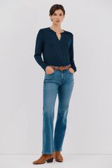 Cortefiel Gold piece top with neckline Navy