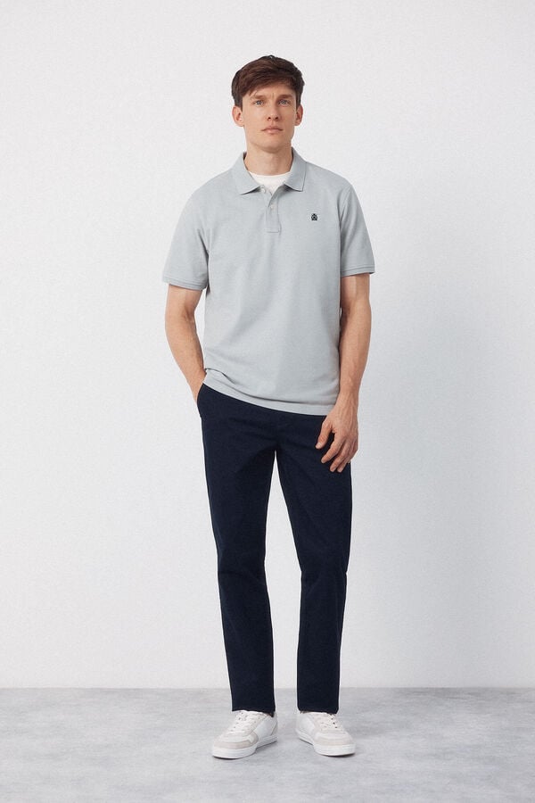 Cortefiel Piqu&eacute; basic polo shirt Blue