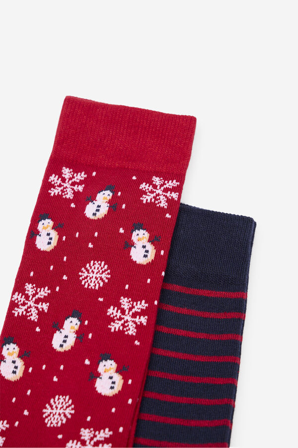 Cortefiel Box of 2 gift socks Red