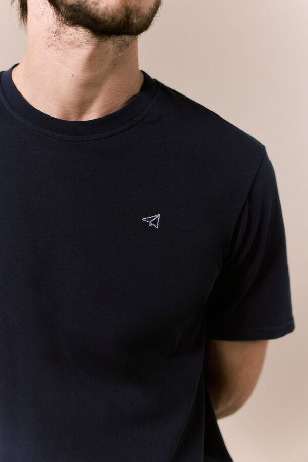 OOTO T-shirt b&aacute;sica lavada Azul