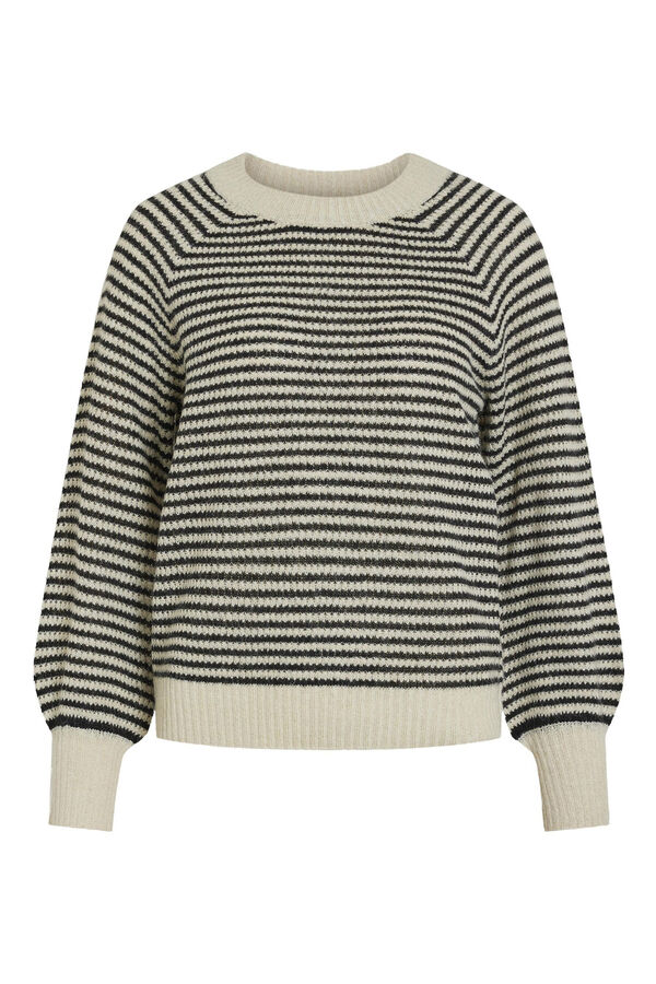 Cortefiel Striped jersey with glitter Grey