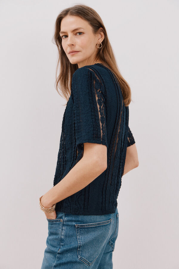 Cortefiel Lace top Navy