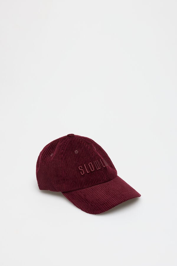 Cortefiel Corduroy cap Maroon