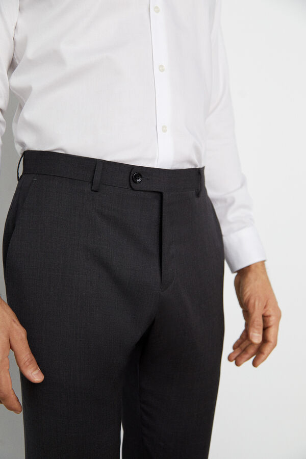 Cortefiel Pantalón liso tailored fit Gris oscuro