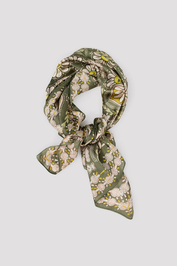 Cortefiel Fular estampado bot&aacute;nico Estampado verde