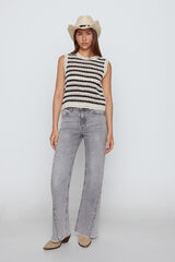 Cortefiel Grey jeans with side slits Grey