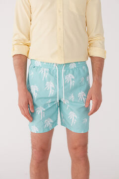Cortefiel Palm print swim shorts Green
