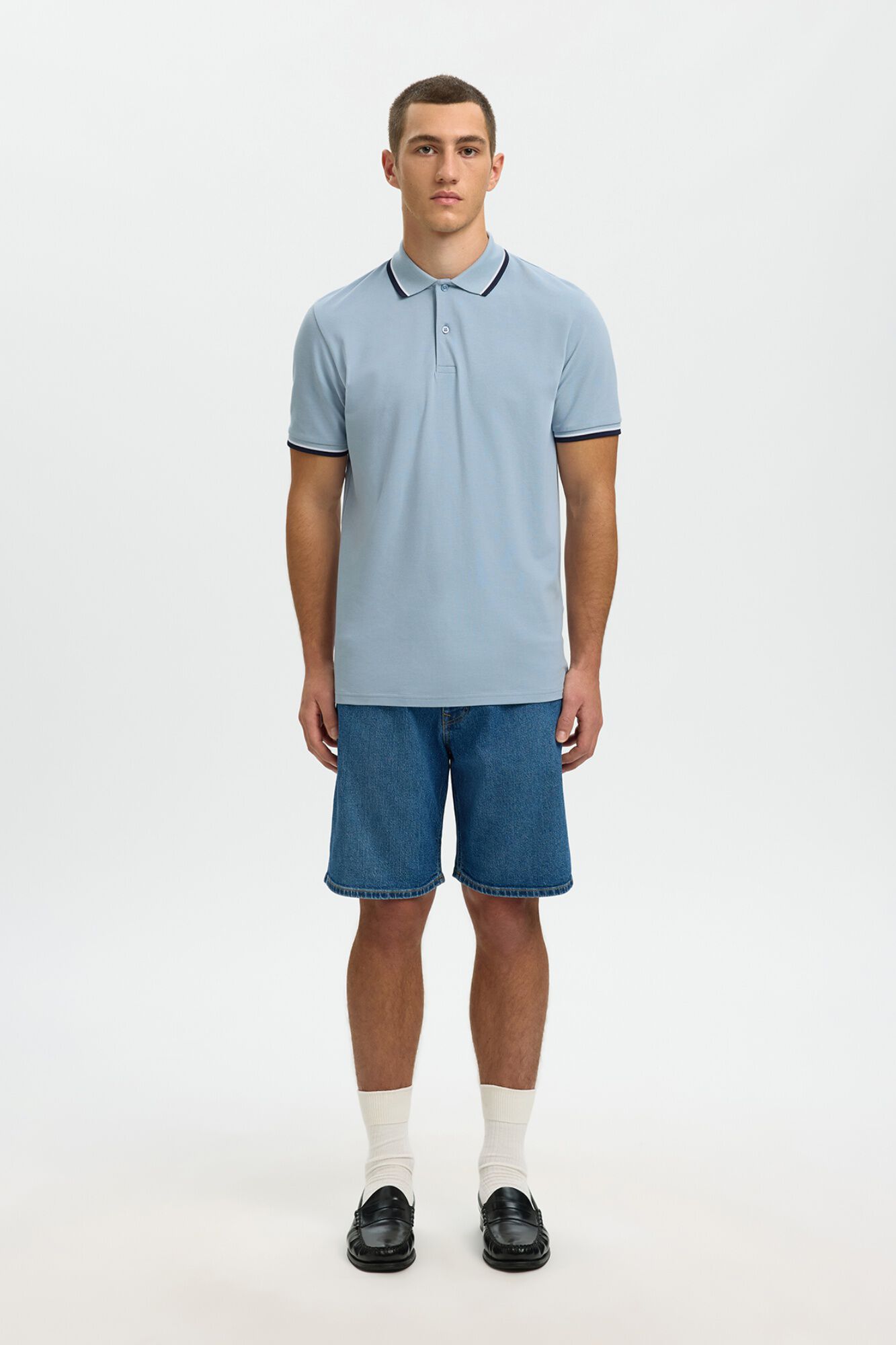 Selected Piqu&eacute; short sleeve polo shirt