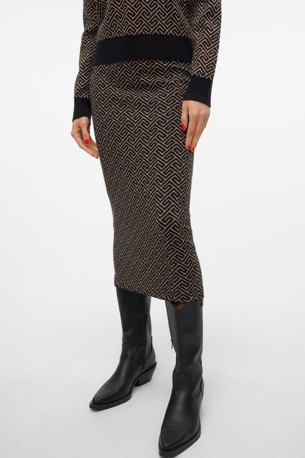 Vero Moda Saia midi de malha  Preto