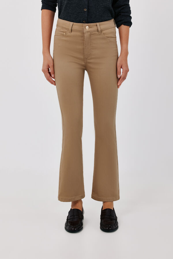 Cortefiel Sensational cropped flare jeans Beige