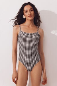 Cortefiel Square neck sculpting swimsuit