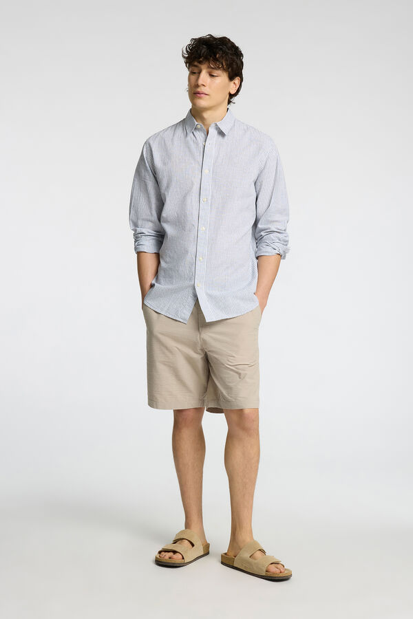 Selected Camisa de linho de manga comprida Branco