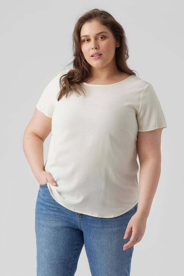 Cortefiel Camiseta básica talla grande Blanco 