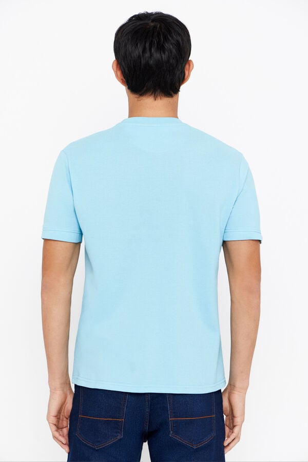 Cortefiel Camiseta básica piqué Azul