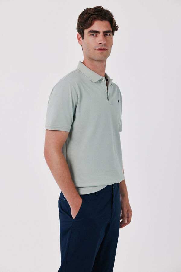 Cortefiel Piqu&eacute; basic polo shirt Blue