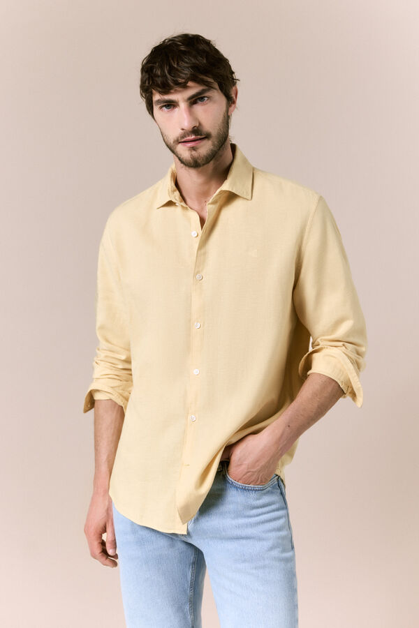 OOTO Cotton linen long sleeve shirt Gold