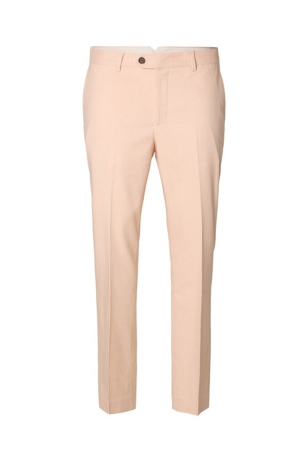 Selected Pantal&oacute;n vestir slim viscosa Rosa
