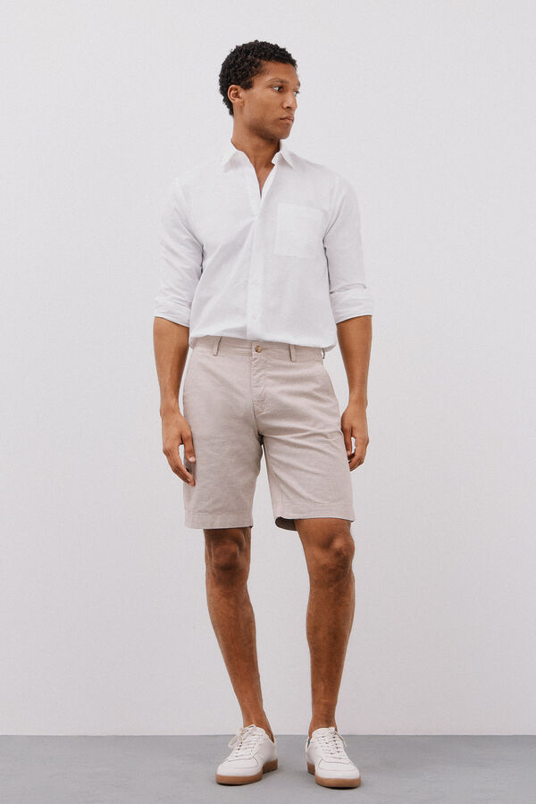 Cortefiel Oxford chinos Bermuda Shorts Beige