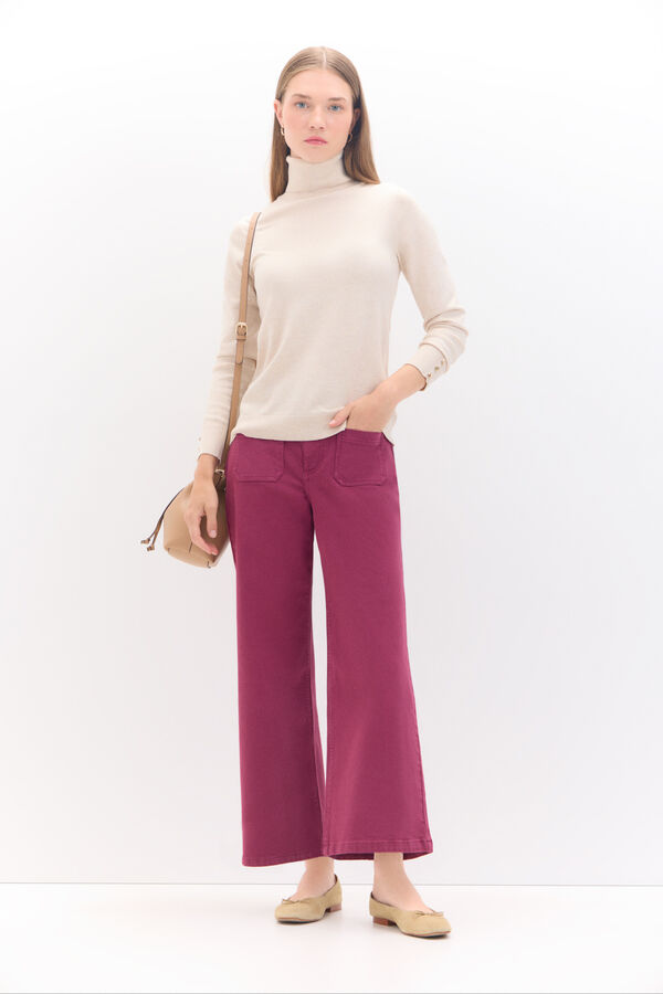 Cortefiel Pantalones Marine Bolsillos Roxo