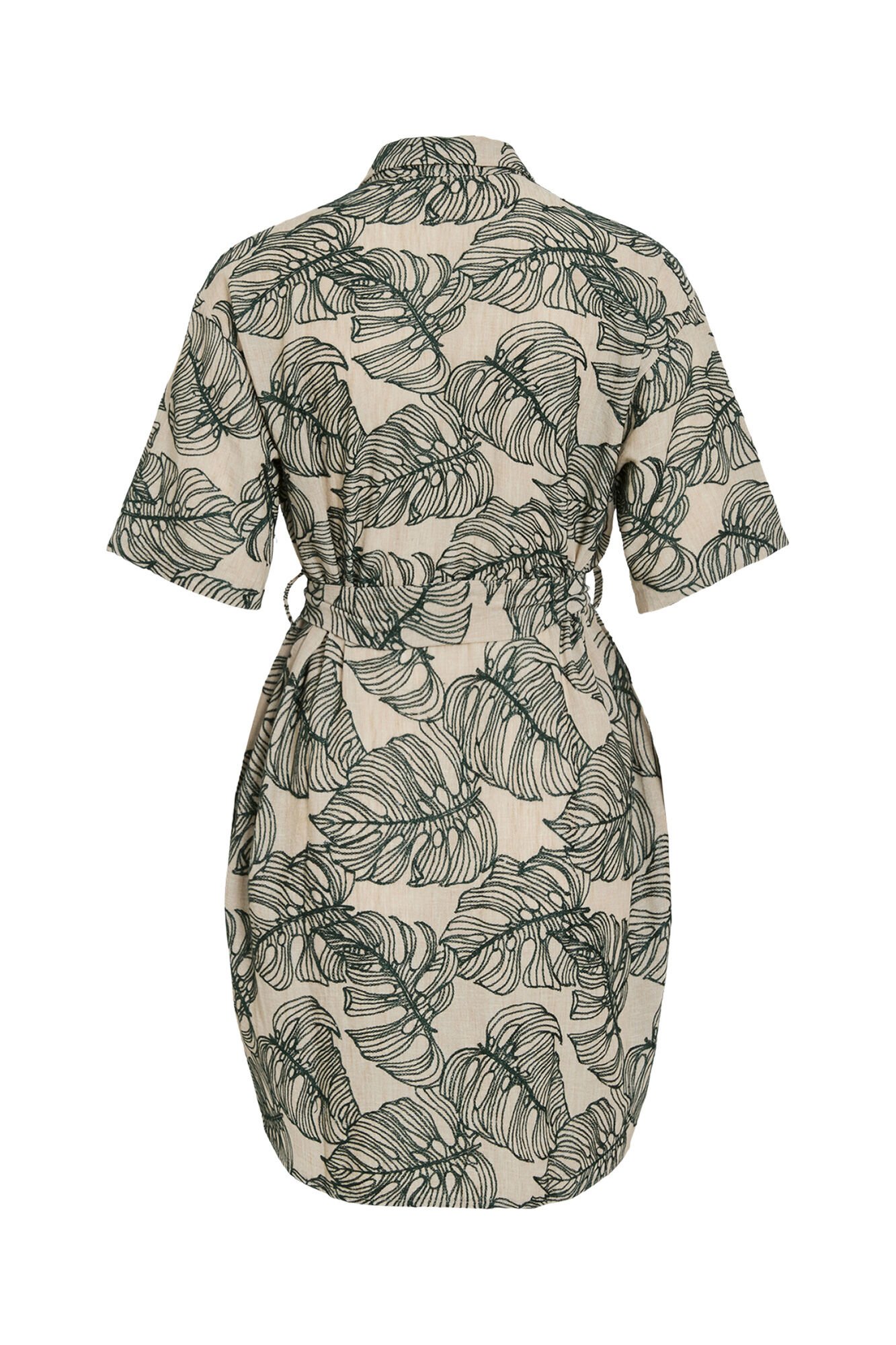 Vila Vestido camiseiro curto com bordados