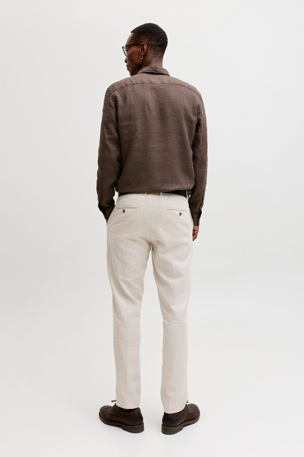 Jack & Jones Camisa de linho relaxed Castanho