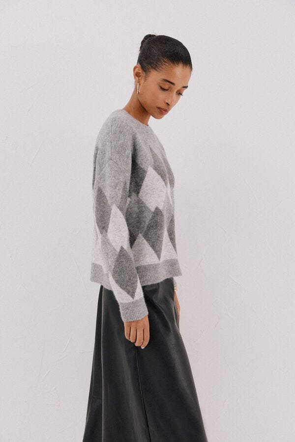 Cortefiel Diamond jersey-knit jersey Grey