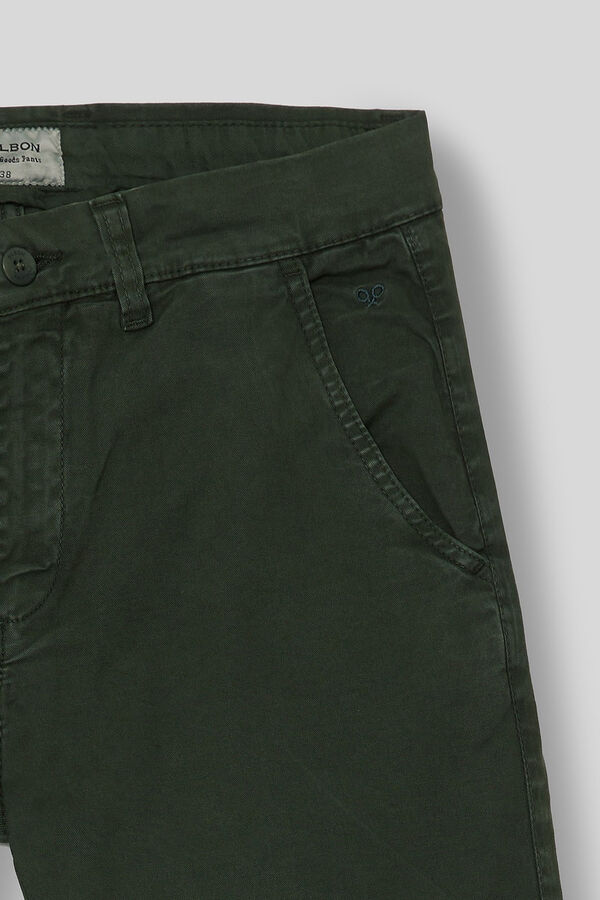Silbon Pantal&oacute;n sport chino casual verde botella Verde oscuro