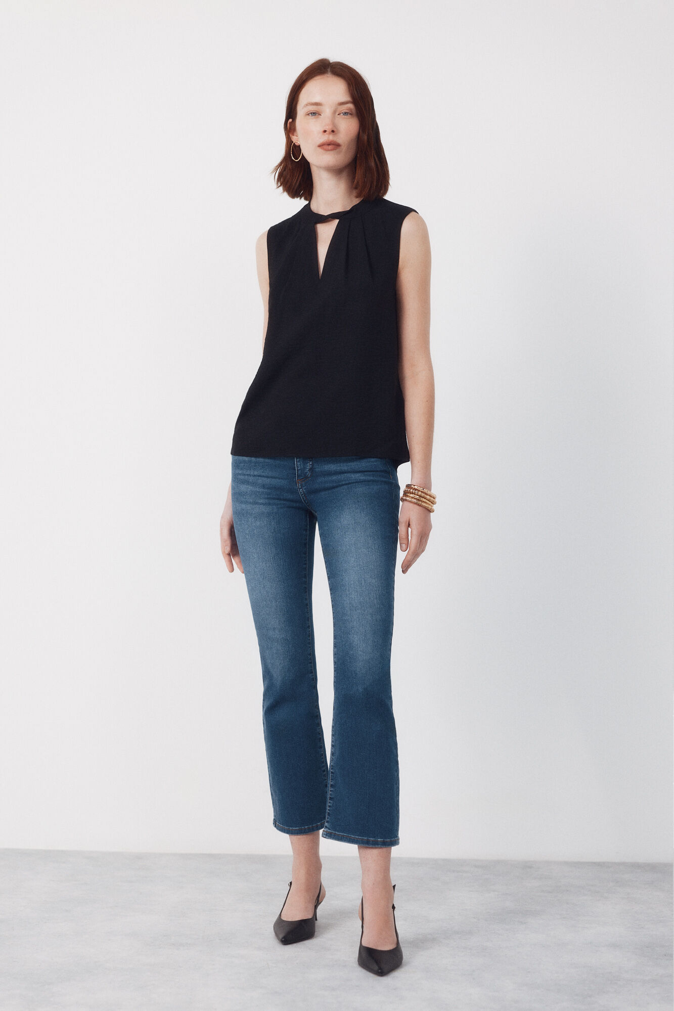 Cortefiel Cropped teardrop top