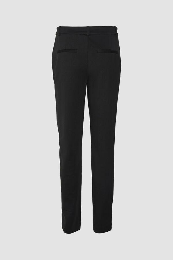 Cortefiel Long jersey-knit trousers Black