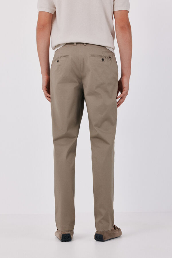 Cortefiel Print regular chinos Brown