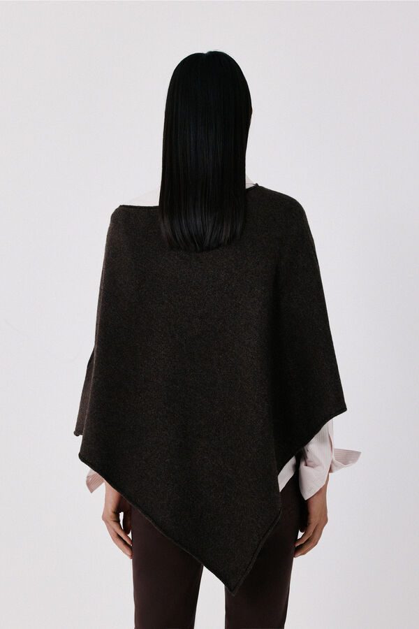 Cortefiel Soft touch poncho Dark brown