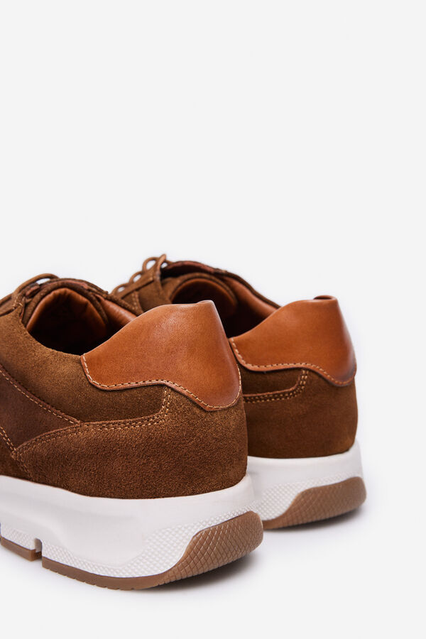 Cortefiel Casual leather trainer Brown