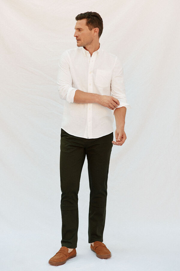 Cortefiel Regular fit lightweight chinos Kaki