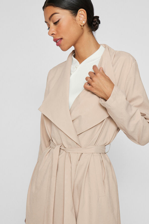 Vila Long knotted trench coat Cinzento