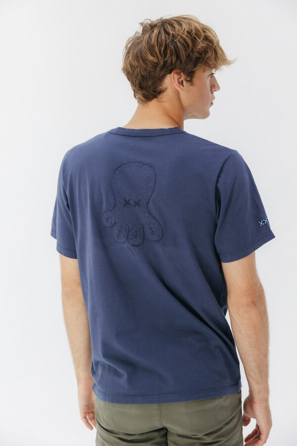 elPulpo T-shirt com logo tran&ccedil;ado Azul