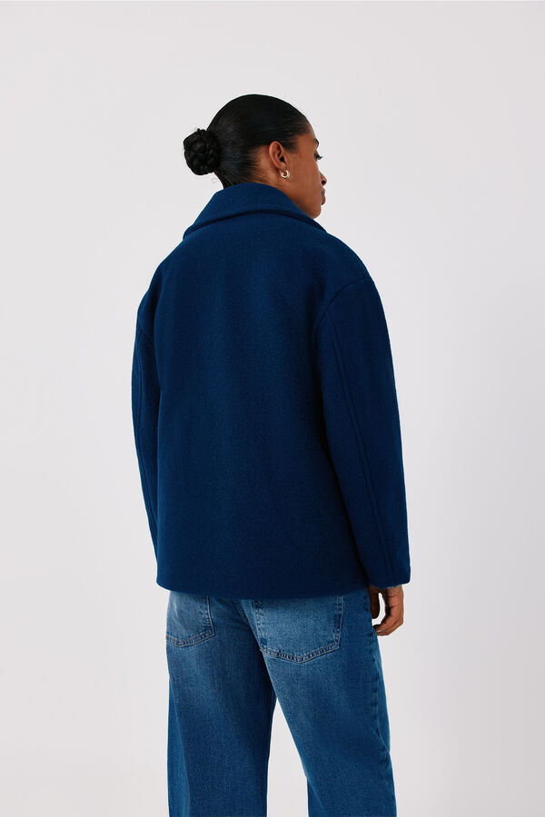 Cortefiel Double-breasted short coat Navy