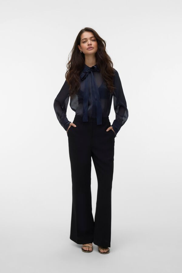 Vero Moda Semi-sheer tie blouse Navy