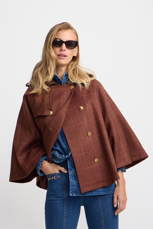 Silbon Camada com detalhes em couro xadrez Castanho