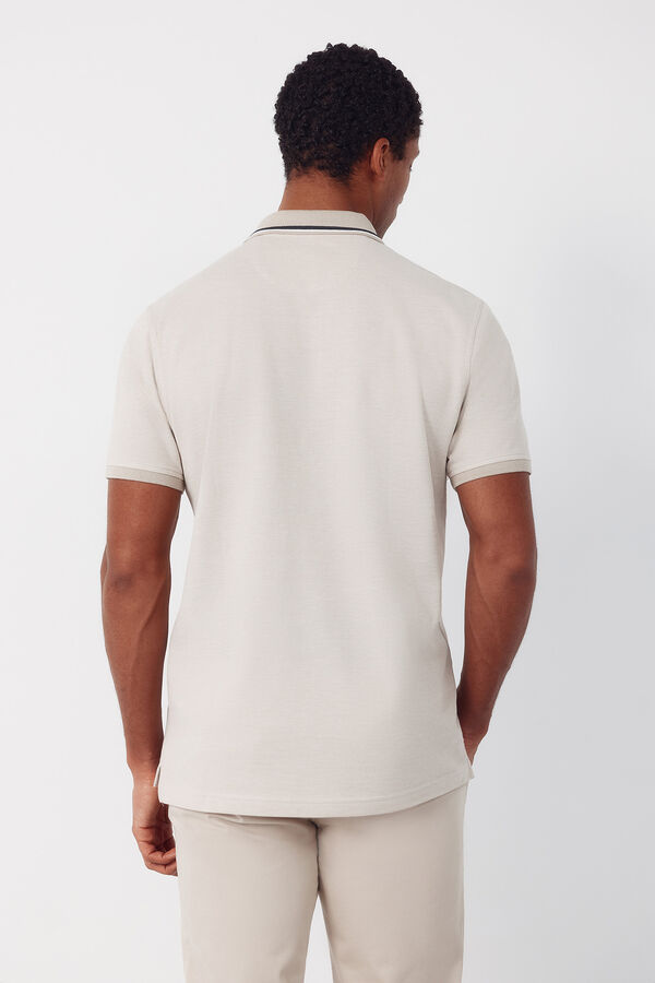 Cortefiel Oxford polo shirt Beige